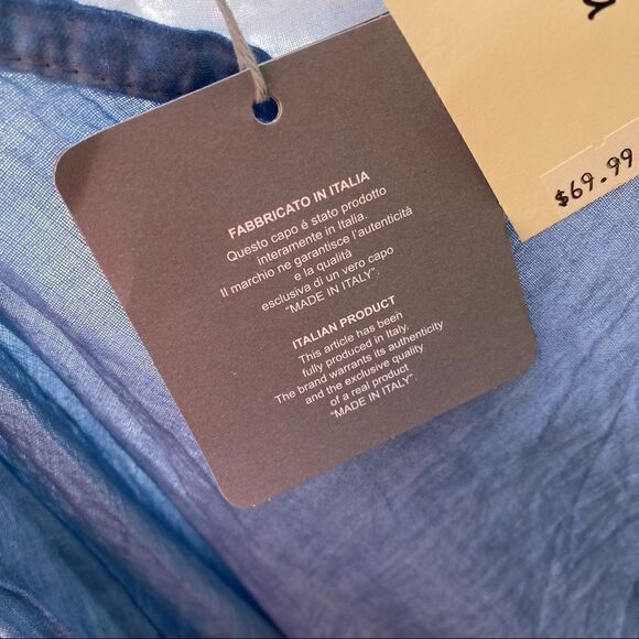 Italian Two Pieces Long Cotton Raw Moda Dress denim blue NWT - Picture 15 of 16